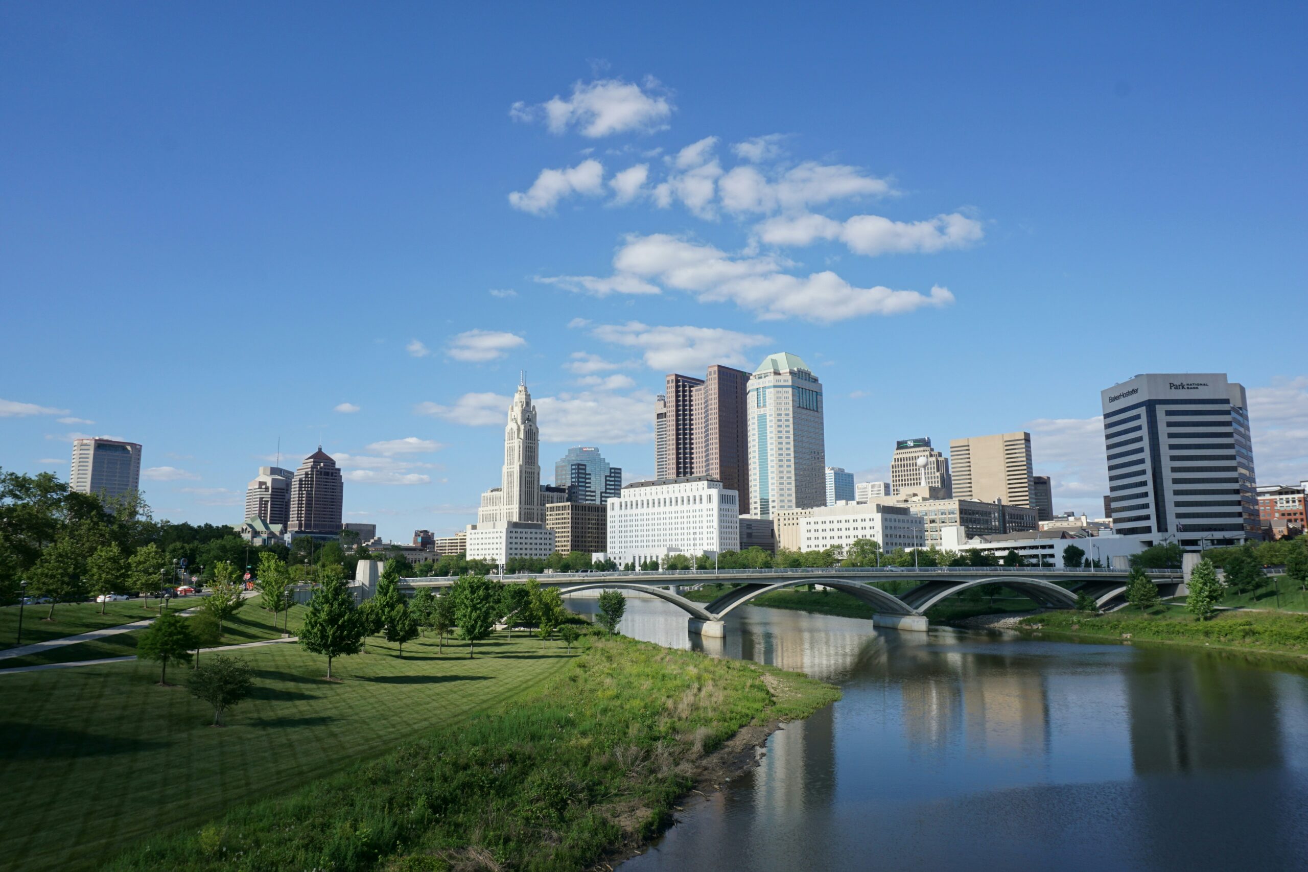 Midtown Columbus skyline just after sunset